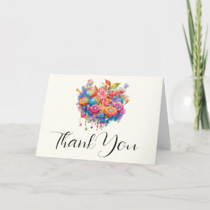 Bouquet de fleurs d'été capricieux bohème Merci