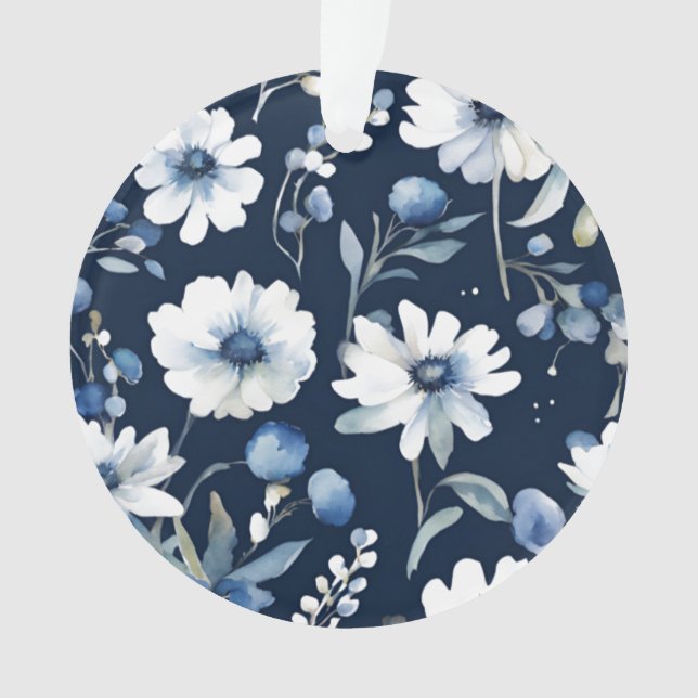 Bouquet de fleurs Elégante aquarelle Bleu (devant)