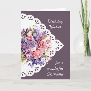 Bouquet de fleurs Grand-mère Carte d'anniversaire