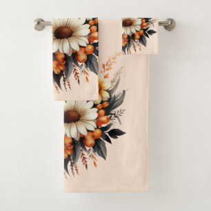 Bouquet de fleurs gris-jaune orange