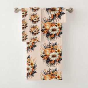 Bouquet de fleurs gris orange