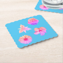 Bouquet de fleurs pastel sous-verre en papier