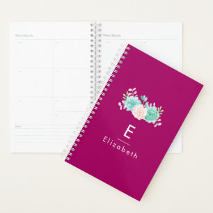 Bouquet de fleurs rose et vert Pastel sur Magenta