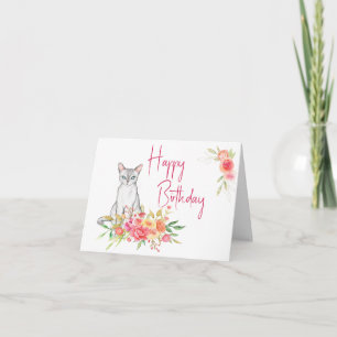 Bouquet de fleurs roses Carte d'anniversaire du ch