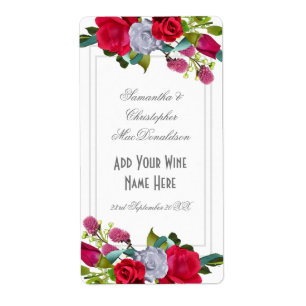 Bouquet de fleurs rouge Bouquet mariage bouteille