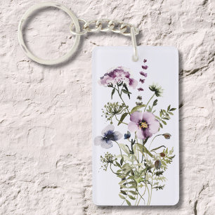Bouquet de fleurs sauvages violettes, floral aquar