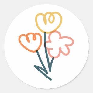 Bouquet de fleurs, Sticker de doodle coloré