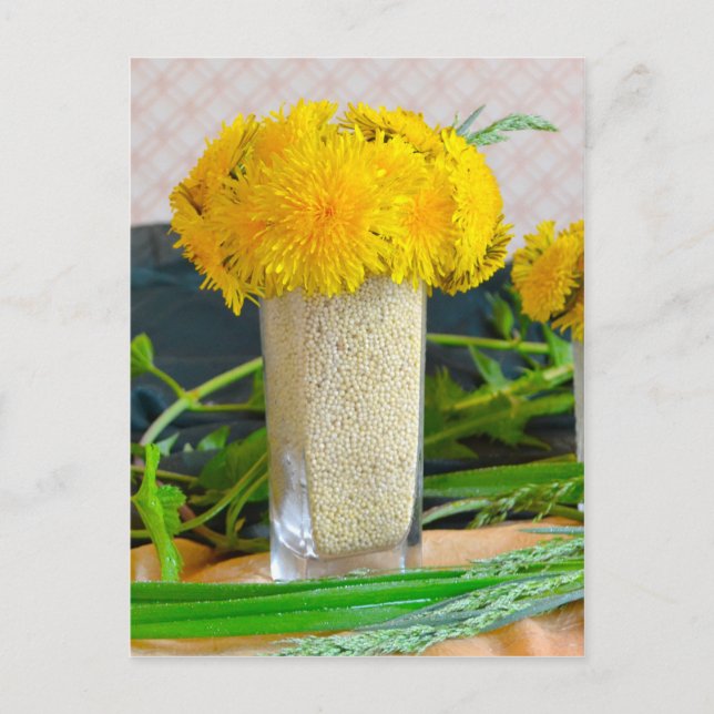 Bouquet de la carte postale des pandelions jaunes (Devant)