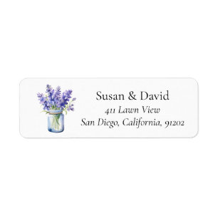 Bouquet de Lavande d'Aquarelle Serene à Mason Jar