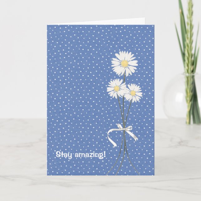 bouquet de marguerite d'anniversaire sur la carte  (Devant)
