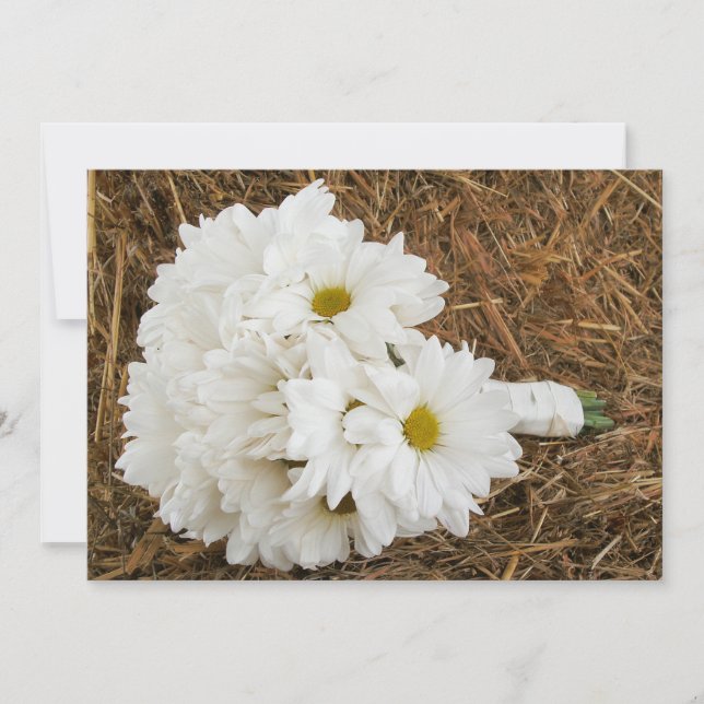 Bouquet de marguerite et foin - invitation de (Devant)