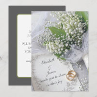 Bouquet de muguet sur une invitation de mariage
