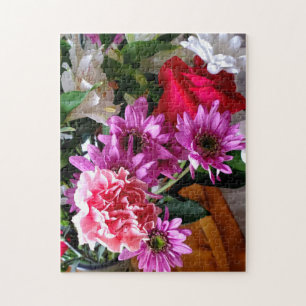 Bouquet de printemps de couleur éclat Puzzle