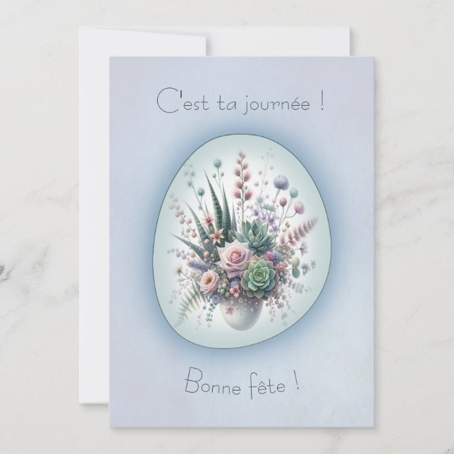 Bouquet de rêve, carte de voeux simple style Boho (Devant)