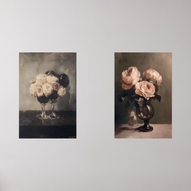 Bouquet de rose romantique dans Vase - Vase classi (Recto)