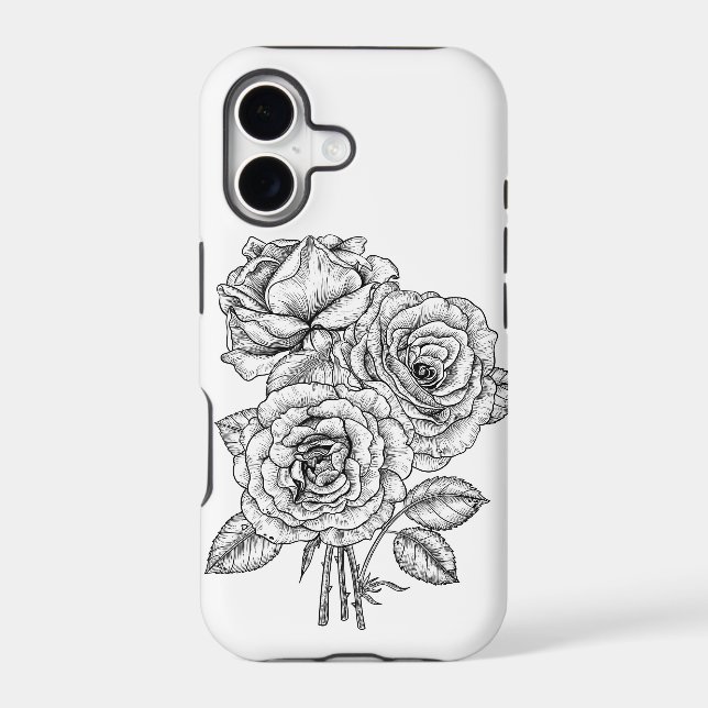 Bouquet de roses en noir et blanc (Verso)