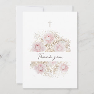 bouquet de roses roses Carte de remerciement pou