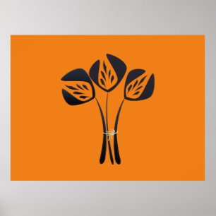 Bouquet de style Art déco personnalisable rouge