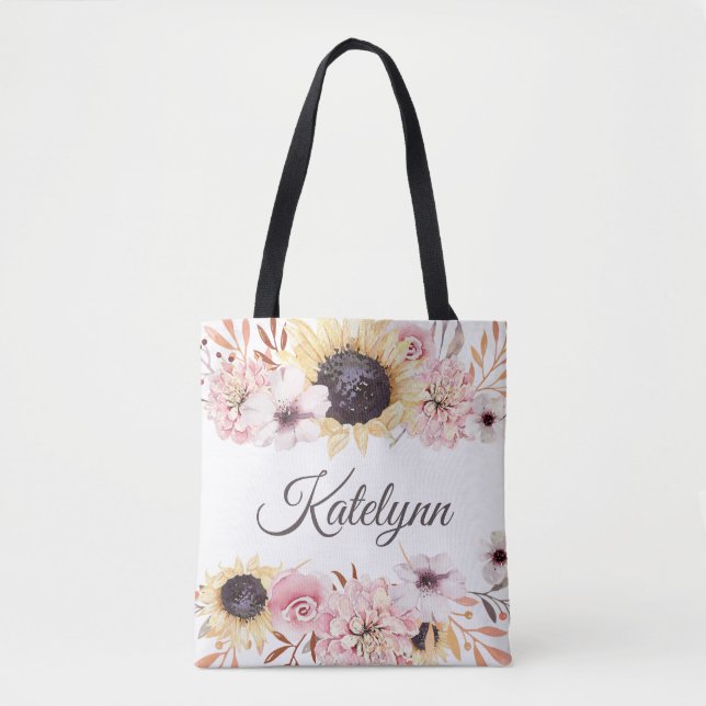 Bouquet de tournesol Sac fourre-tout personnalisé (Devant)