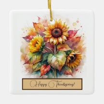 Bouquet de tournesols Bon thanksgiving ornement