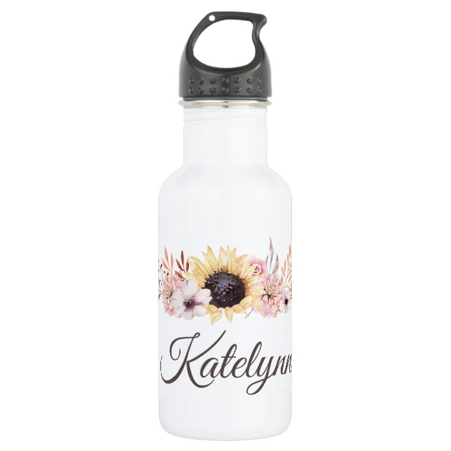 Bouquet de tournesols Bouteille d'eau personnalisé (Devant)