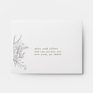 Bouquet débordant RSVP Enveloppe d'adresse de reto