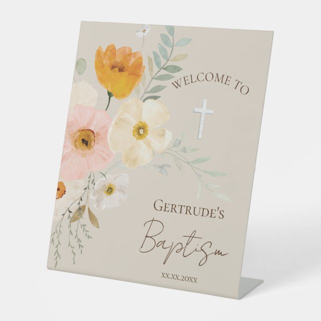 bouquet délicat Baptême catholique signe de bienve (Recto)