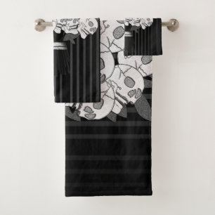 Bouquet des roses noir et blanc de crâne