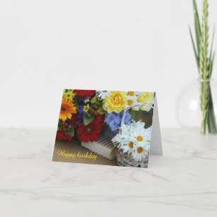 Bouquet d'été Anniversaire Souhaite Carte de voeux