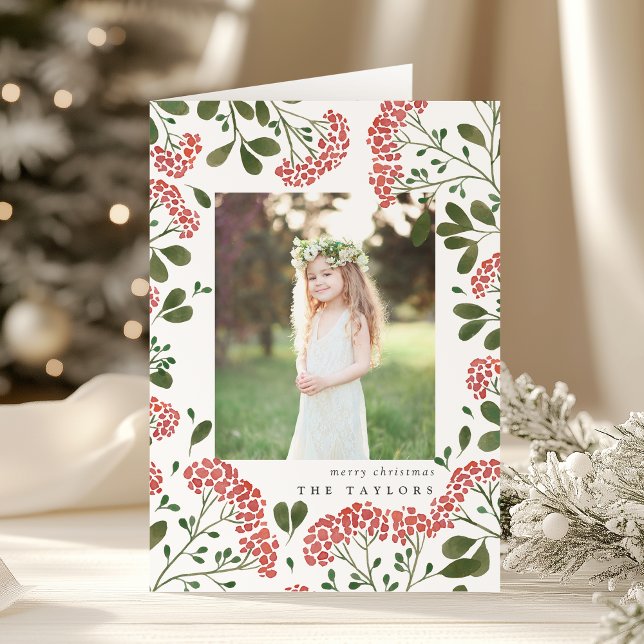 Bouquet d'hiver | Carte de vacances pliée (Créateur téléchargé)