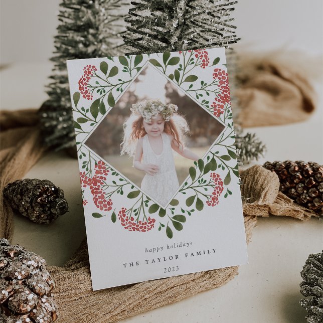 Bouquet d'hiver | Carte photo de vacances (Créateur téléchargé)