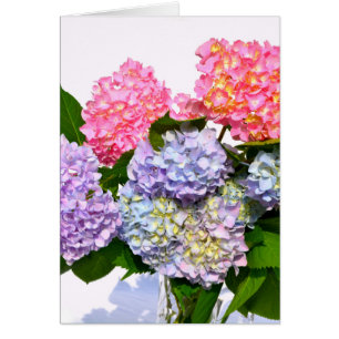 Bouquet d'hortensia bleu rose violet élégant