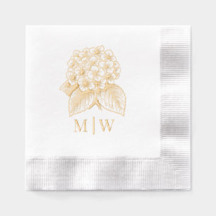 Bouquet élégant d'hortensias avec initiales du cou