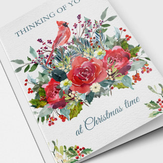 Bouquet et cardinal de la carte de sympathie de