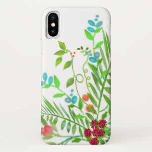 Bouquet Fleur sauvage bleu et rouge iPhone / coque