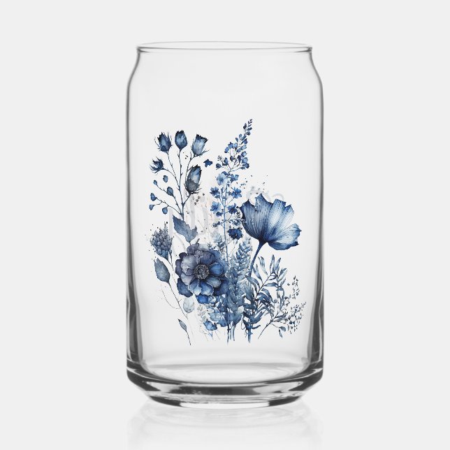 Bouquet fleur sauvage de style Delft bleu et blanc (Recto)