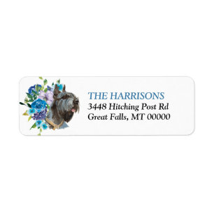 Bouquet floral bleu Giant Schnauzer Chien
