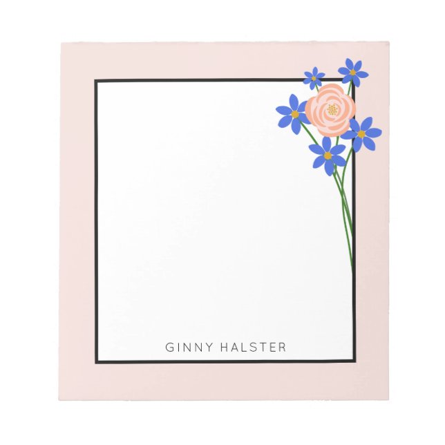Bouquet floral Bloc-notes personnalisé 5,5 po x 6  (Devant)