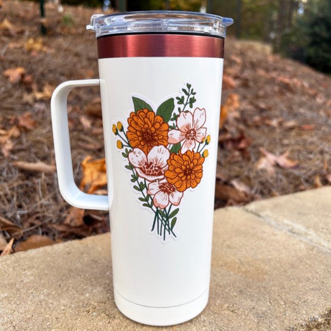 Bouquet Floral Boho Autocollant Vinyle Coupé Sur M (Créateur téléchargé)