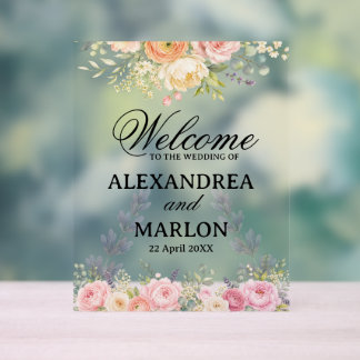Bouquet floral de jardin à l'aquarelle douce pour
