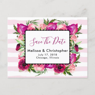 Bouquet floral de roses et pavots pour faire-part 