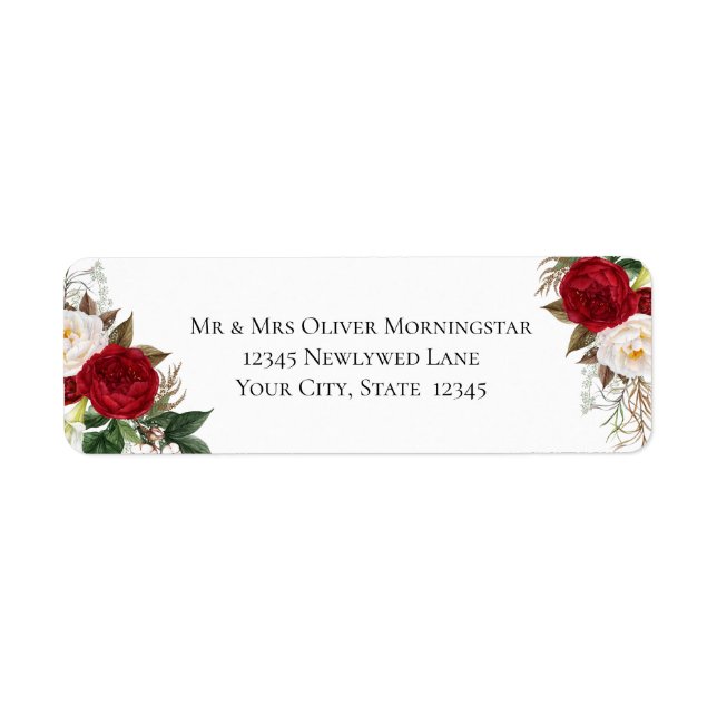 Bouquet floral élégant rouge et blanc (Devant)