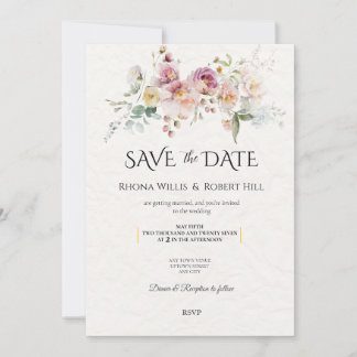 Bouquet floral Enregistrer le Faire-part de mariag