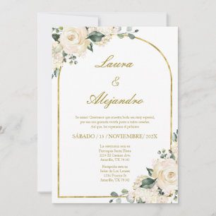 Bouquet floral Faire-part de mariage en espagnol