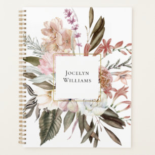 Bouquet floral féminin rustique avec nom