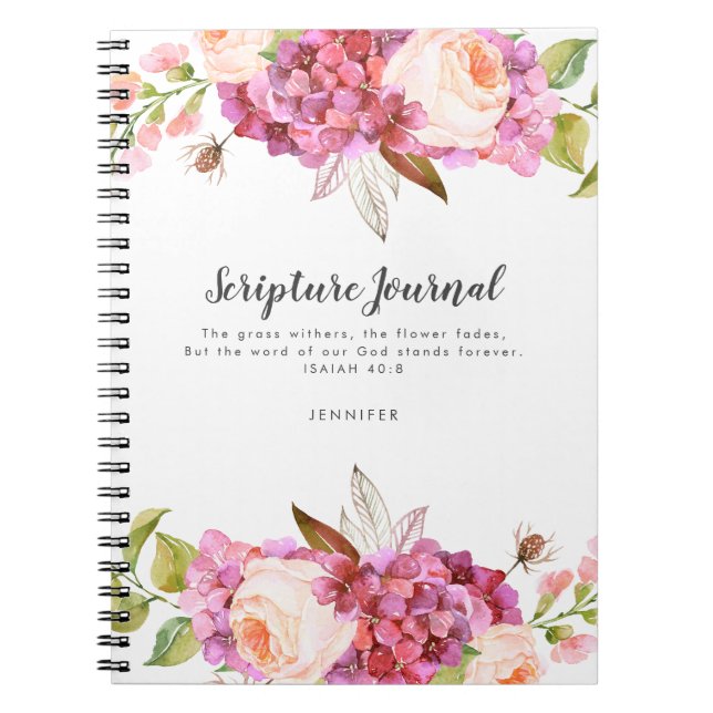Bouquet floral Journal d'écriture personnalisée (Devant)