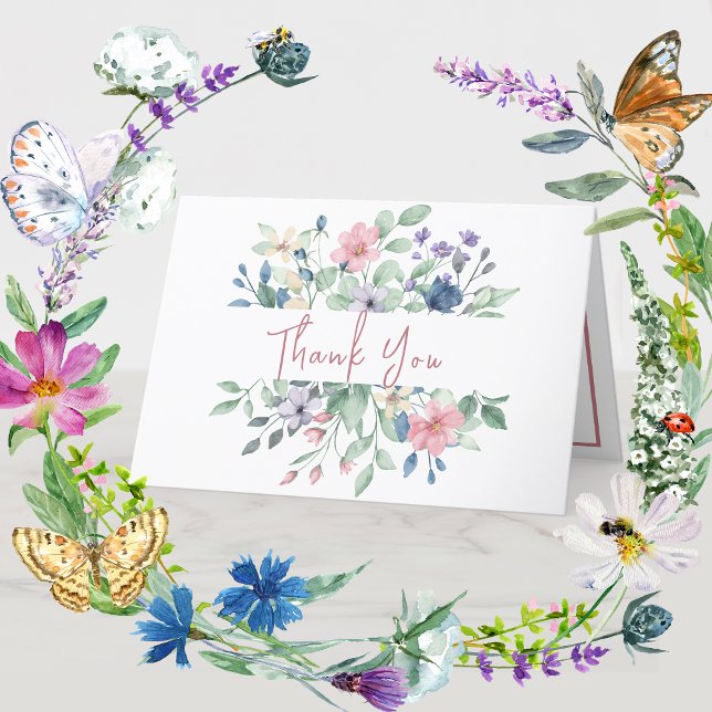 Bouquet floral multicolore Carte de remerciements  (Créateur téléchargé)