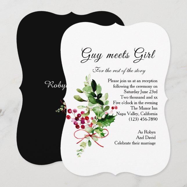 Bouquet Floral Réception Décontractée Invitation (Devant / Derrière)