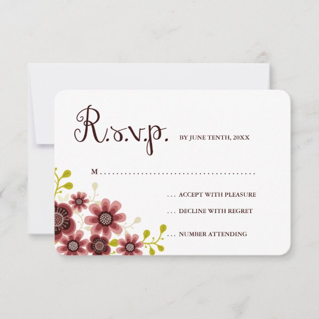 Bouquet floral romantique Bannière Mariage RSVP (Devant)