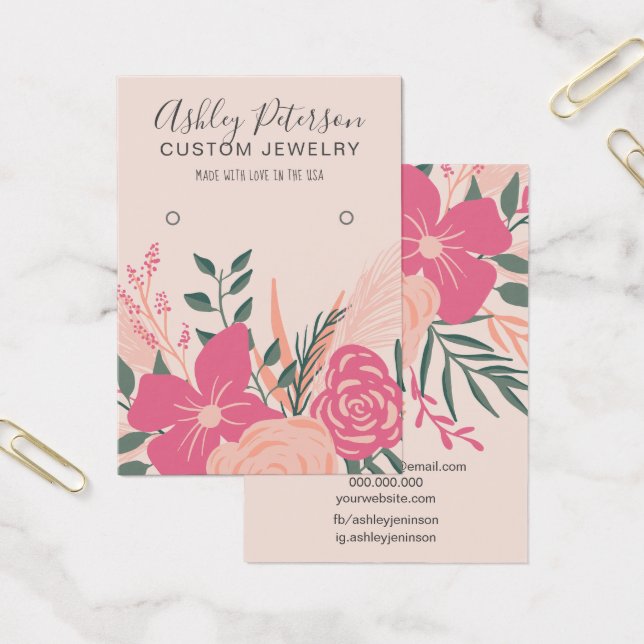 Bouquet floral rose, écran d'oreille pastel chic (Bureau)